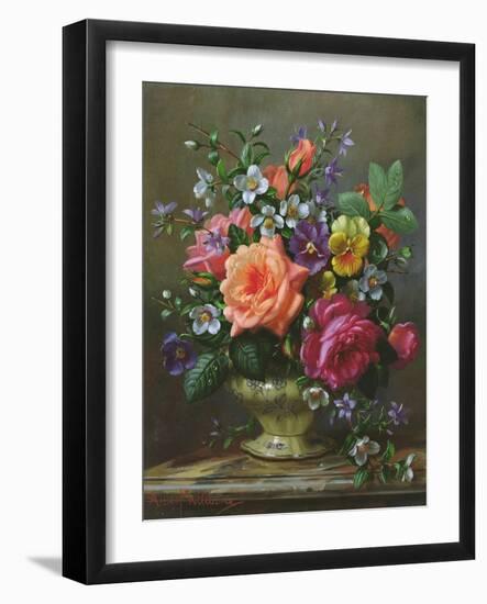 Roses and Pansies-Albert Williams-Framed Giclee Print