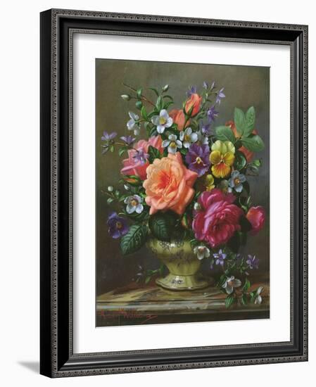 Roses and Pansies-Albert Williams-Framed Giclee Print