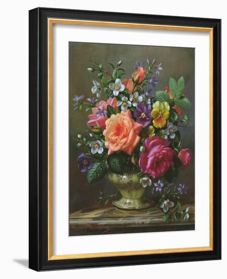 Roses and Pansies-Albert Williams-Framed Giclee Print