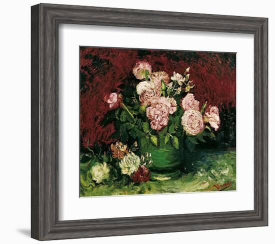 Roses and Peonies, c.1886-Vincent van Gogh-Framed Giclee Print