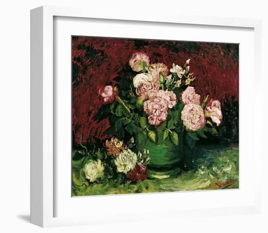 Roses and Peonies, c.1886-Vincent van Gogh-Framed Giclee Print