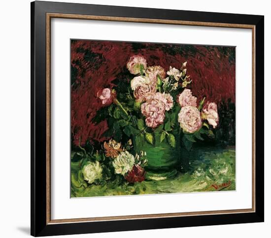 Roses and Peonies, c.1886-Vincent van Gogh-Framed Giclee Print