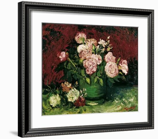 Roses and Peonies, c.1886-Vincent van Gogh-Framed Giclee Print