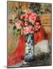 Roses and Peonies in a Vase, 1876 (Oil on Canvas)-Pierre Auguste Renoir-Mounted Giclee Print