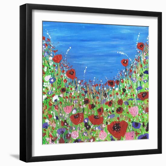 Roses and Poppies-Caroline Duncan-Framed Giclee Print