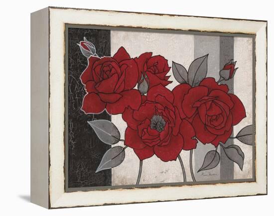 Roses and Stripes 1-Ariane Martine-Framed Stretched Canvas