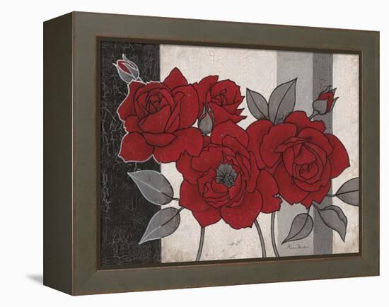 Roses and Stripes 1-Ariane Martine-Framed Stretched Canvas