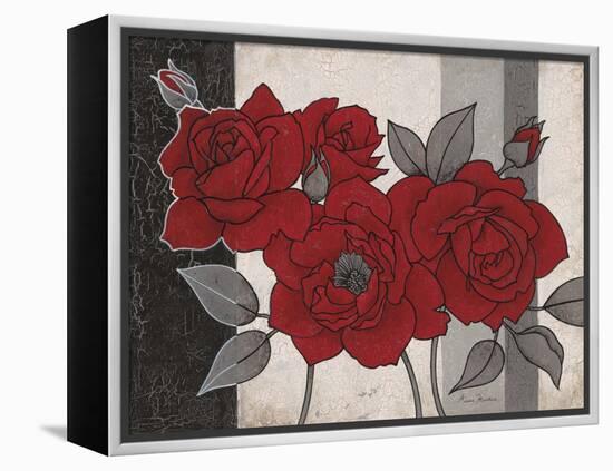 Roses and Stripes 1-Ariane Martine-Framed Stretched Canvas