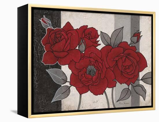 Roses and Stripes 1-Ariane Martine-Framed Stretched Canvas