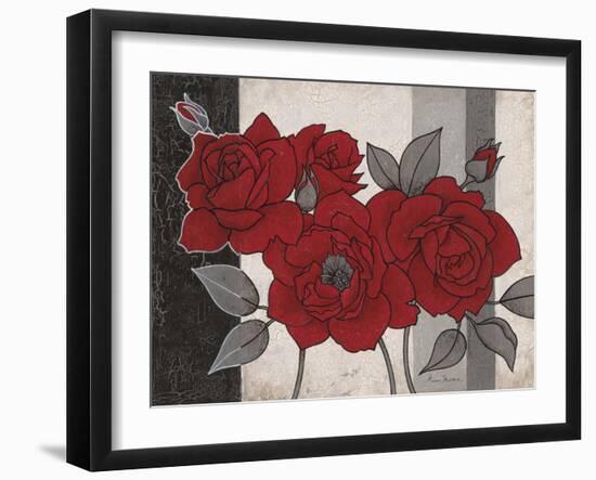 Roses and Stripes 1-Ariane Martine-Framed Art Print