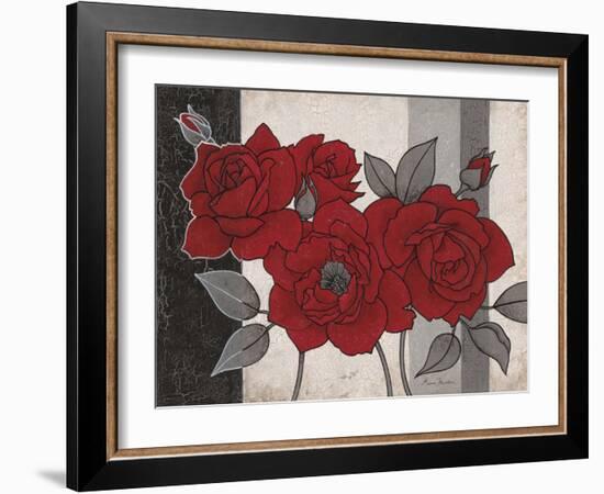 Roses and Stripes 1-Ariane Martine-Framed Art Print