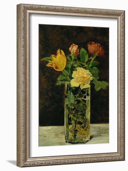 Roses and Tulips, 1882-Edouard Manet-Framed Giclee Print