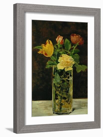 Roses and Tulips, 1882-Edouard Manet-Framed Giclee Print