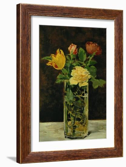 Roses and Tulips, 1882-Edouard Manet-Framed Giclee Print