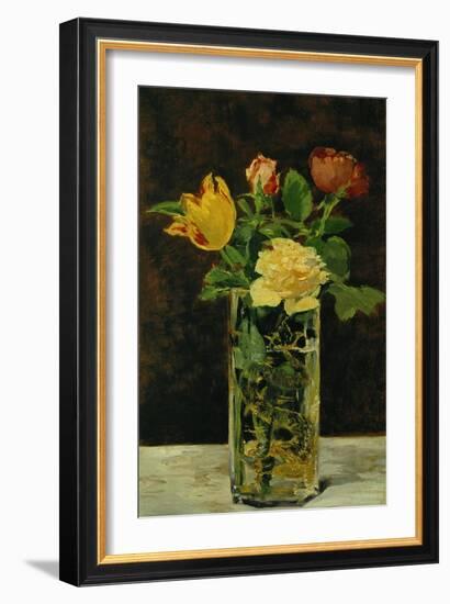 Roses and Tulips, 1882-Edouard Manet-Framed Giclee Print