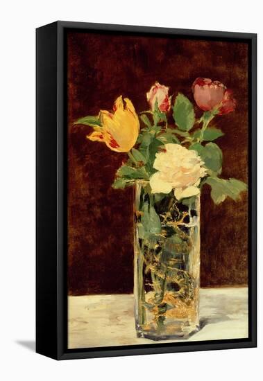 Roses and Tulips in a Vase, 1883-Edouard Manet-Framed Premier Image Canvas