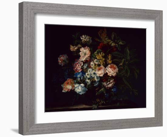 Roses, Carnations, Hyacinths and Flowers-Jean-Baptiste Monnoyer-Framed Giclee Print