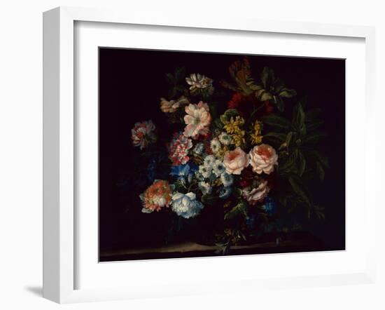 Roses, Carnations, Hyacinths and Flowers-Jean-Baptiste Monnoyer-Framed Giclee Print