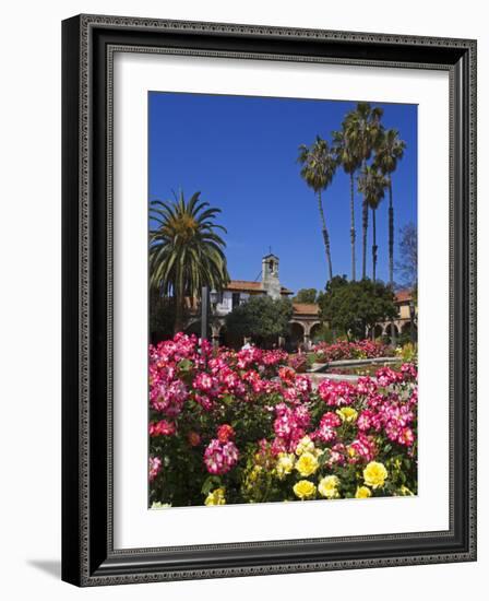 Roses, Central Courtyard, Mission San Juan Capistrano, Orange County, California, USA-Richard Cummins-Framed Photographic Print