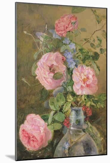 Roses, Convolvulus and Delphiniums-James Holland-Mounted Giclee Print