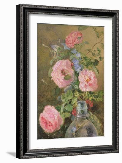 Roses, Convolvulus and Delphiniums-James Holland-Framed Giclee Print