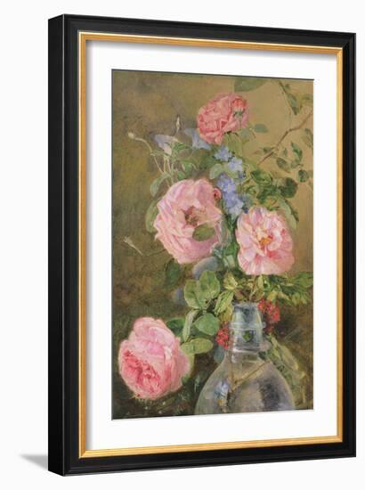 Roses, Convolvulus and Delphiniums-James Holland-Framed Giclee Print