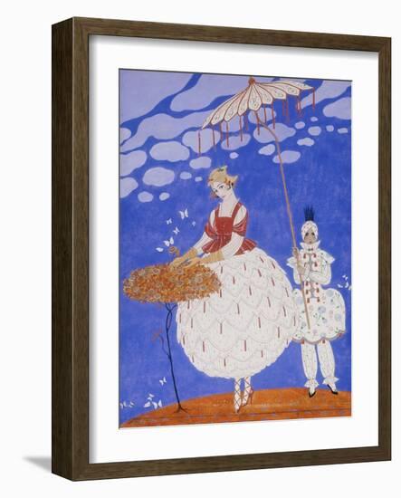 Roses d'Automne, 1916-Georges Barbier-Framed Giclee Print