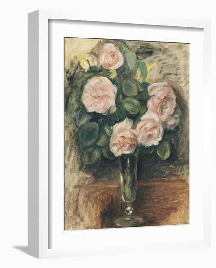 Roses dans un verre-Pierre-Auguste Renoir-Framed Giclee Print