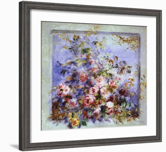 Roses dans une Fenetre-Pierre-Auguste Renoir-Framed Art Print