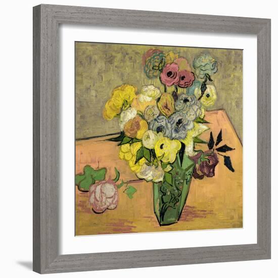 Roses et anemones. Oil on canvas (June 1890) 51.7 x 52 cm R.F. 1954-12.-Vincent van Gogh-Framed Giclee Print