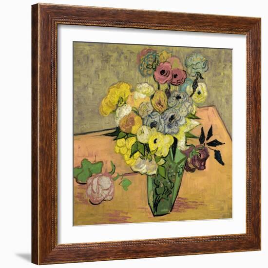 Roses et anemones. Oil on canvas (June 1890) 51.7 x 52 cm R.F. 1954-12.-Vincent van Gogh-Framed Giclee Print