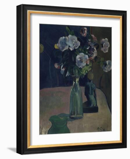 Roses et statuettes-Paul Gauguin-Framed Giclee Print