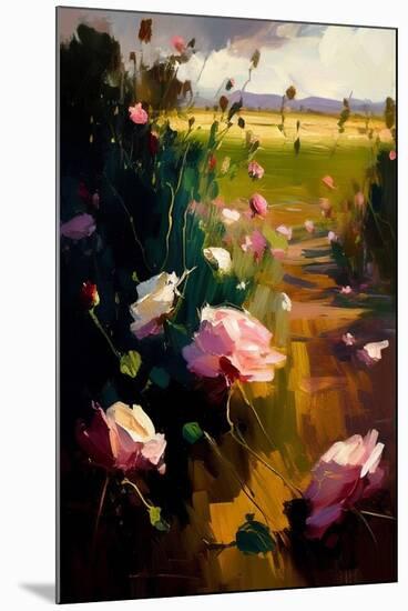 Roses Field-Vivienne Dupont-Mounted Art Print