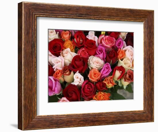 Roses for Sale at Flower Market-Tibor Bogn?r-Framed Photographic Print