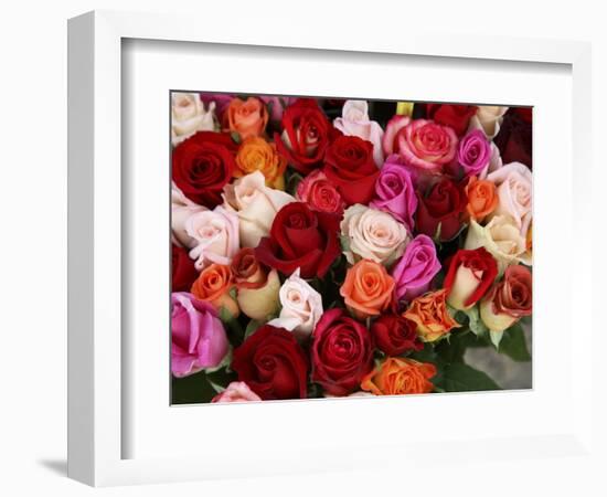 Roses for Sale at Flower Market-Tibor Bogn?r-Framed Photographic Print