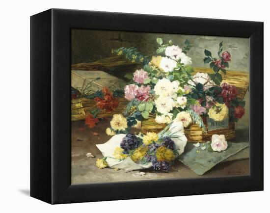 Roses from Nice-Eugene Henri Cauchois-Framed Premier Image Canvas