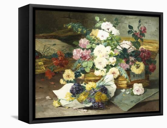 Roses from Nice-Eugene Henri Cauchois-Framed Premier Image Canvas