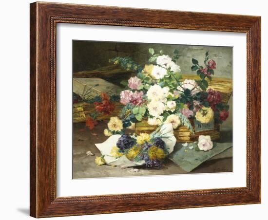 Roses from Nice-Eugene Henri Cauchois-Framed Giclee Print