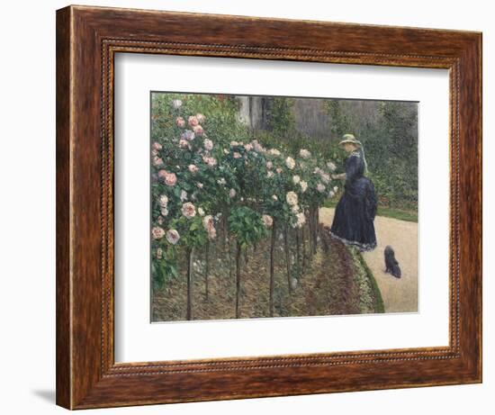 Roses, Garden at Petit Gennevilliers - Gustave Caillebotte (1848-1894). Oil on Canvas, 1886. Dimens-Gustave Caillebotte-Framed Giclee Print