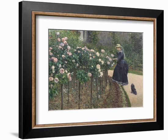 Roses, Garden at Petit Gennevilliers - Gustave Caillebotte (1848-1894). Oil on Canvas, 1886. Dimens-Gustave Caillebotte-Framed Giclee Print