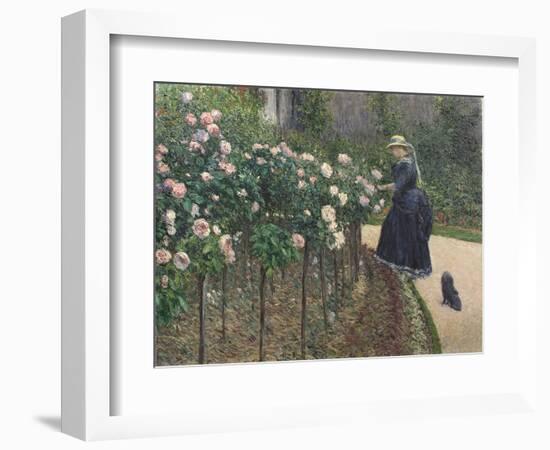 Roses, Garden at Petit Gennevilliers - Gustave Caillebotte (1848-1894). Oil on Canvas, 1886. Dimens-Gustave Caillebotte-Framed Giclee Print