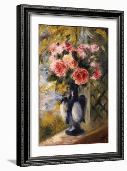 Roses in a Blue Vase, 1892-Pierre-Auguste Renoir-Framed Giclee Print