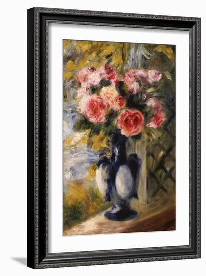 Roses in a Blue Vase, 1892-Pierre-Auguste Renoir-Framed Giclee Print