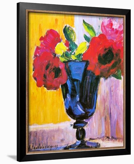 Roses in a Blue Vase-Alexej Von Jawlensky-Framed Art Print