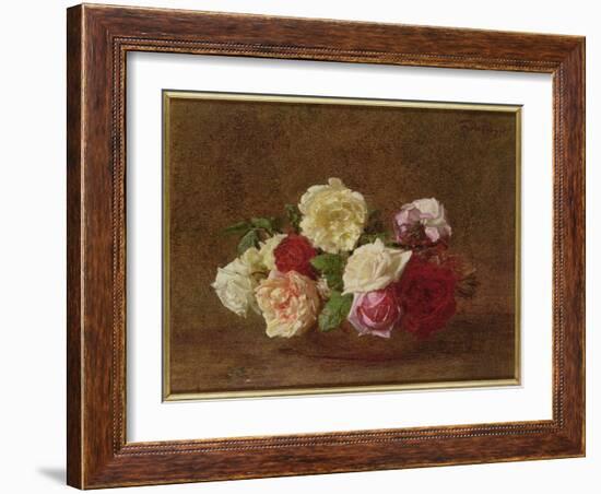 Roses in a Bowl, 1884-Henri Fantin-Latour-Framed Giclee Print