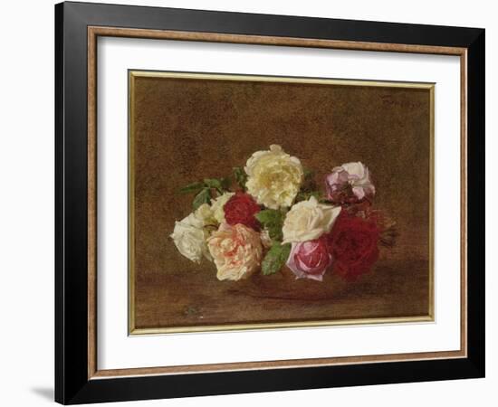 Roses in a Bowl, 1884-Henri Fantin-Latour-Framed Giclee Print