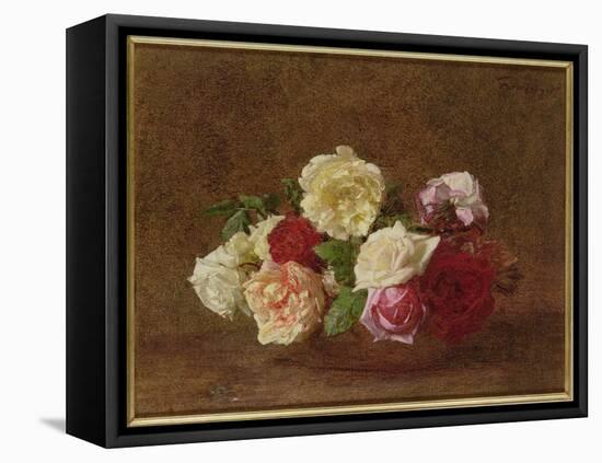 Roses in a Bowl, 1884-Henri Fantin-Latour-Framed Premier Image Canvas