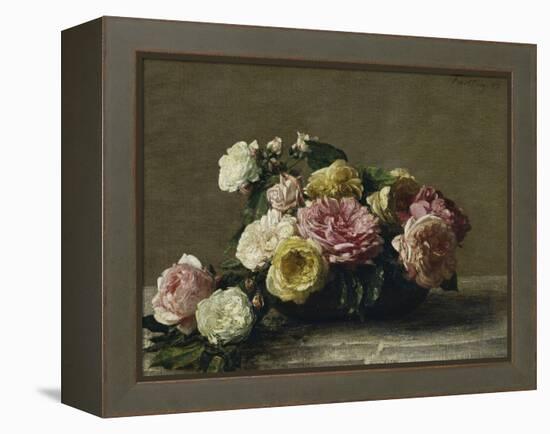 Roses in a Bowl, c.1882-Henri Fantin-Latour-Framed Premier Image Canvas