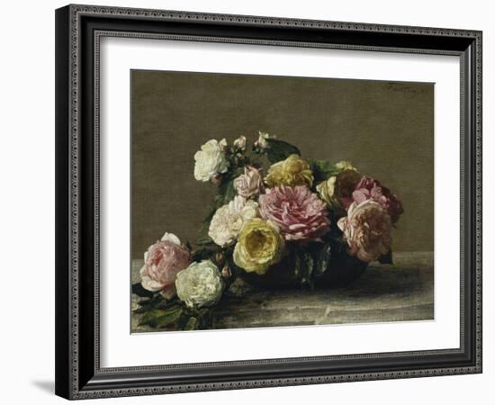 Roses in a Bowl, c.1882-Henri Fantin-Latour-Framed Giclee Print