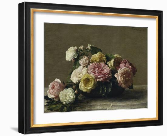 Roses in a Bowl, c.1882-Henri Fantin-Latour-Framed Giclee Print